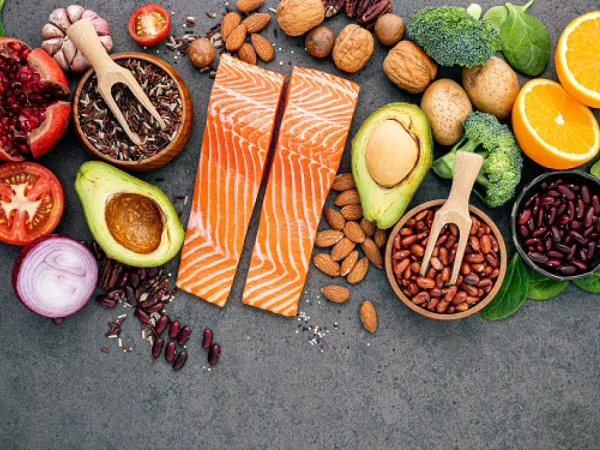 Ingredients for the healthy foods selection. Image courtesy of Adobe Stock.