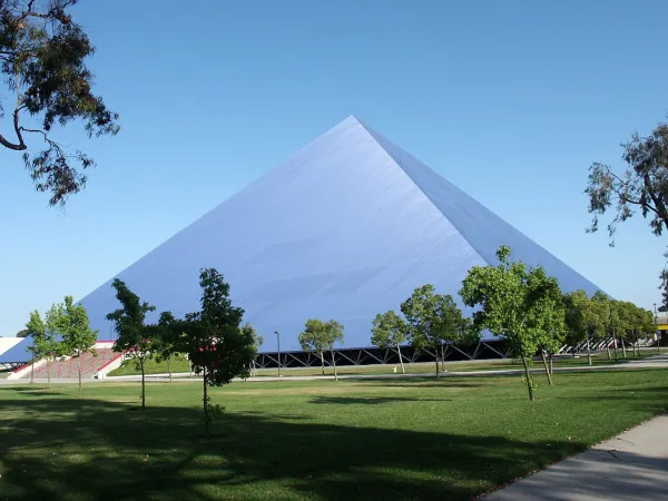 Walter Pyramid at California State University, Long Beach. Creative Commons rights.